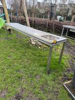Rvs werk tafel, Tuin en Terras, Ophalen of Verzenden, Zo goed als nieuw, Rechthoekig, Rvs