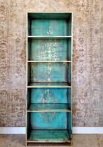 India Ibiza boekenkast/ vintage look vitrinekast, 25 tot 50 cm, 150 tot 200 cm, Ophalen of Verzenden, Zo goed als nieuw