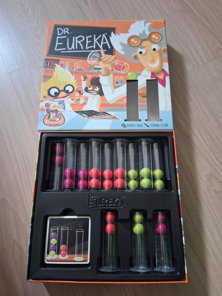 Dr. Eureka - Leuk reactiespel, Hobby en Vrije tijd, Gezelschapsspellen | Bordspellen, Zo goed als nieuw, Een of twee spelers, Drie of vier spelers