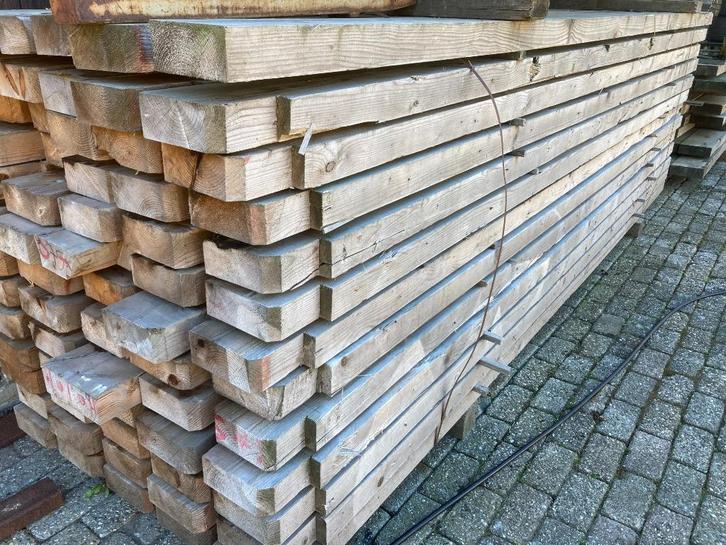 Gebruikte balken, Doe-het-zelf en Verbouw, Hout en Planken, Gebruikt, Balk, Vuren, 300 cm of meer, 50 mm of meer, Ophalen of Verzenden