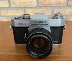 Camera Yashica FX- 1, Lens DSB 50 mm 1:1.9 , met flitser, Ophalen of Verzenden, Gebruikt, Spiegelreflex, Overige Merken