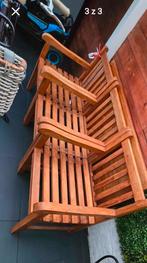 Houten Tuinset: Tafel & 3 Stoelen, Tuin en Terras, Tuinstoelen, Ophalen of Verzenden, Gebruikt, Hout