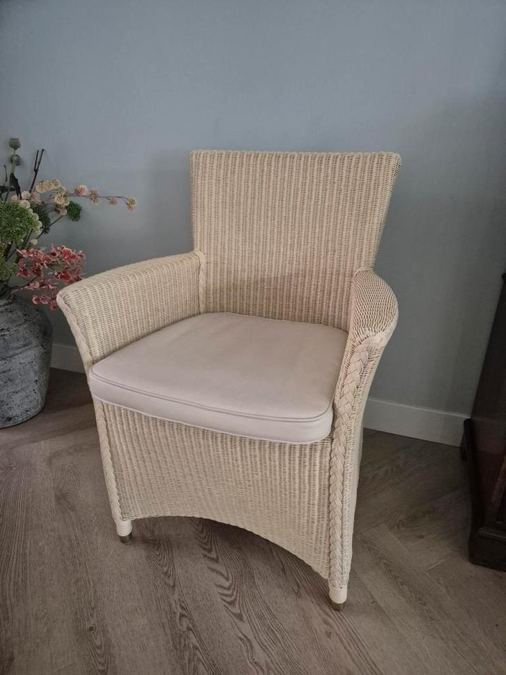 5 Loyd Loom Eetkamerstoelen - Roomkleurig, Huis en Inrichting, Stoelen, Gebruikt, Eén, Riet of Rotan, Wit, Ophalen