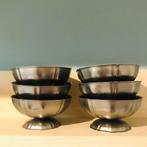 Vintage Franse RVS vlinder coupes inox, Antiek en Kunst, Antiek | Servies los, Verzenden