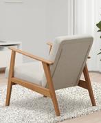 Ekenaset fauteuil eiken / beige+ voetenbank, Huis en Inrichting, Fauteuils, Overige materialen, 75 tot 100 cm, Ophalen of Verzenden