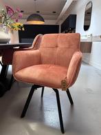 Eetkamerstoel Porto Fluweel Rose - draaibaar - 50 %, Huis en Inrichting, Stoelen, Nieuw, Vijf, Zes of meer stoelen, Metaal, Ophalen
