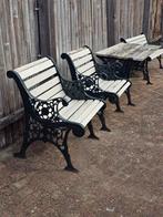 Tuinbanken met gietijzeren onderstel single seats garden, Ophalen, Gebruikt, Nvt, Metaal
