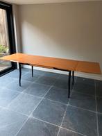 Uitschuifbare Tafel - 266x86 of 162x86 houten blad zw poten, Gebruikt, Vijf personen of meer, 150 tot 200 cm, Rechthoekig