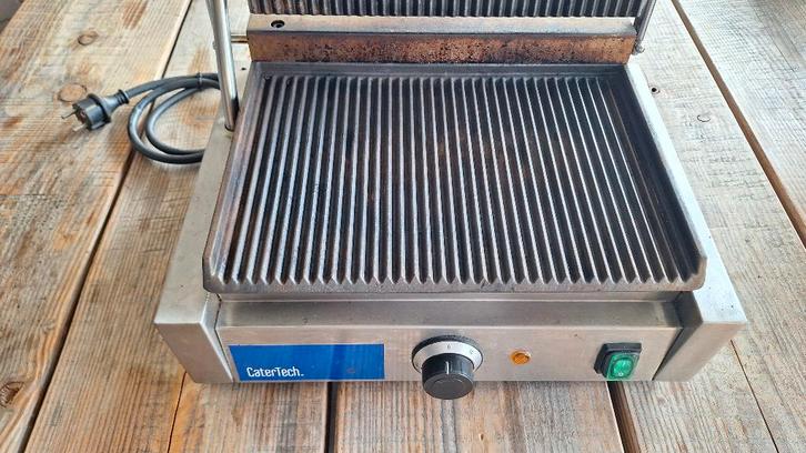 Catertech professionele panini grillplaat grilijzer bakijzer, Witgoed en Apparatuur, Grillplaten, Gebruikt, Tafelgrill, Ophalen