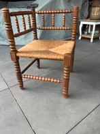 Vintage Houten Stoel met Riet Zitting, Huis en Inrichting, Stoelen, Ophalen, Gebruikt, Bruin, Eén