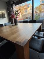 Massief eiken eettafel + 8 IKEA stoelen, Huis en Inrichting, Tafels | Eettafels, Ophalen, 150 tot 200 cm, Zo goed als nieuw, Vijf personen of meer