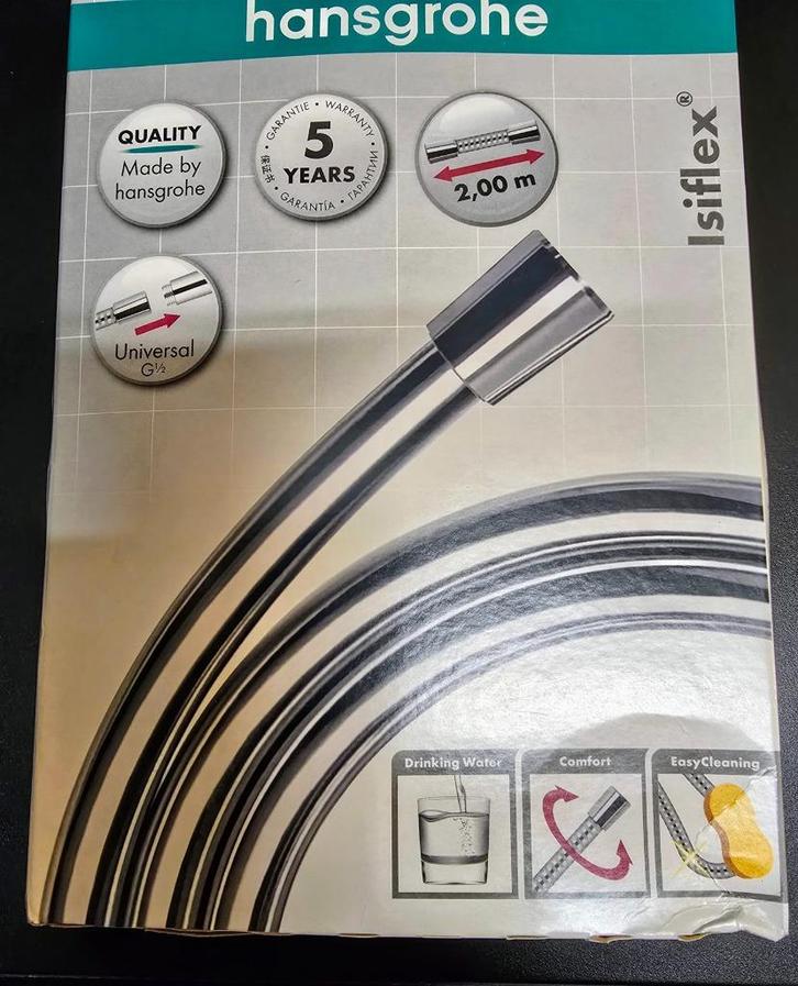 Doucheslang Isiflex’B Hansgrohe, Doe-het-zelf en Verbouw, Sanitair, Nieuw, Overige typen, Chroom, Ophalen