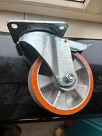 Zwaarlast zwenkwiel met rem 200 mm 800 kg PU dubbel gelagerd, Ophalen, Zo goed als nieuw