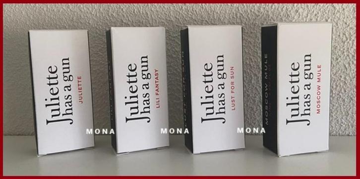 Juliette Has a Gun set 4 niche parfum samples proefjes, Sieraden, Tassen en Uiterlijk, Uiterlijk | Parfum, Nieuw, Verzenden