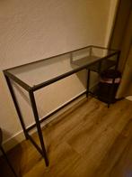 Stijlvol Tafel/Bureautje met Glazen Blad, Ophalen, Gebruikt, Bureau