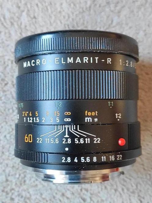 Leitz Leica 60mm macrolens Macro-Elmarit-R 60/f2.8 (3-cams), Audio, Tv en Foto, Fotografie | Lenzen en Objectieven, Gebruikt, Macrolens