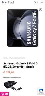 Samsung Galaxy Z Fold 5 512GB Zwart B+ Grade, 512 GB, Ophalen of Verzenden, Zo goed als nieuw, Zwart