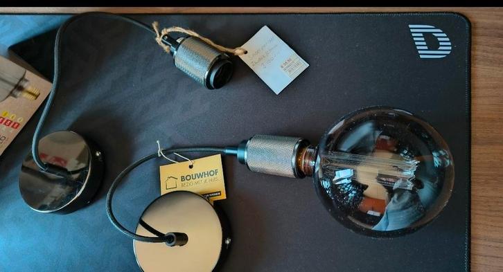 2  snoer pendels (nieuw) incl. gloeilampen (nieuw), Huis en Inrichting, Lampen | Hanglampen, Nieuw, Minder dan 50 cm, Ophalen