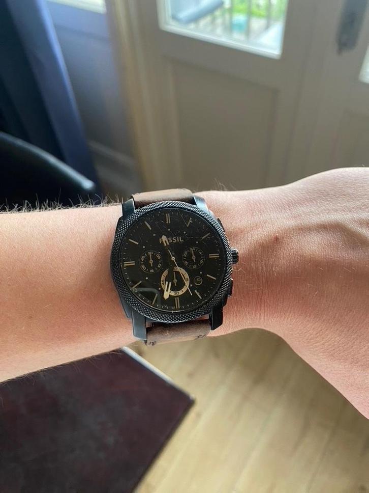 Fossil JR1356 Zwart & Fossil FS6101 Bruin, Sieraden, Tassen en Uiterlijk, Horloges | Heren, Zo goed als nieuw, Polshorloge, Overige merken