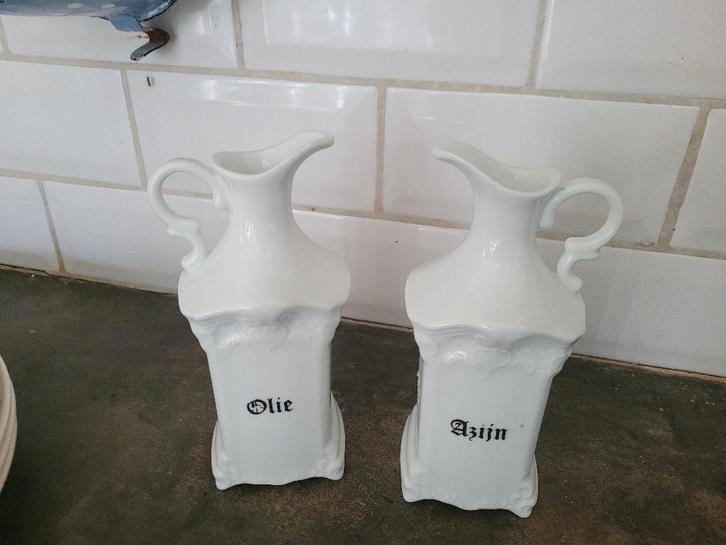 Zeer oud olie en azijn stel aardewerk set 9,95, Huis en Inrichting, Keuken | Keukenbenodigdheden, Zo goed als nieuw, Ophalen of Verzenden