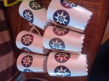 6 bekers  van   mepal camping servies windroos  beschikbaar voor biedingen