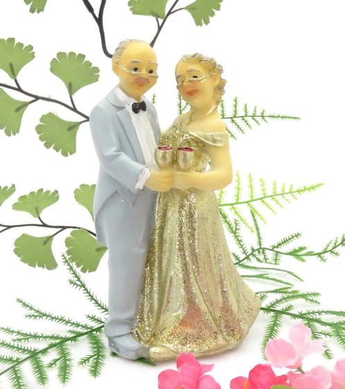 Mooie gouden bruiloft bruidspaar taarttopper., Hobby en Vrije tijd, Feestartikelen, Nieuw, Versiering, Geboorte of Huwelijk, Ophalen of Verzenden