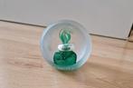 Paperweight artcristal bohemian groen glas press papier, Ophalen of Verzenden