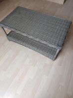 Kunststof Terrastafel met glasplaat, Tuin en Terras, Tuintafels, Ophalen, Gebruikt, Rechthoekig, Kunststof