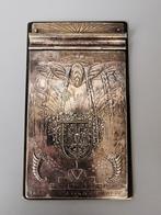 Amsterdamse school verzilverd memohouder Heraldiek monogram, Verzenden