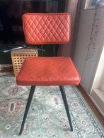 4 Oranje/Rode Eetkamerstoelen (Wiebelig), Huis en Inrichting, Stoelen, Ophalen, Gebruikt, Vier, Metaal