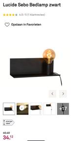 2x Lucide Sebo Bedlamp Zwart - Magneetbevestiging, Huis en Inrichting, Lampen | Vloerlampen, Ophalen of Verzenden, Zo goed als nieuw