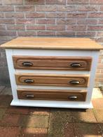 Eikenhouten ladekast met 3 lades, Huis en Inrichting, Ophalen, Gebruikt, Eikenhout, 50 tot 100 cm