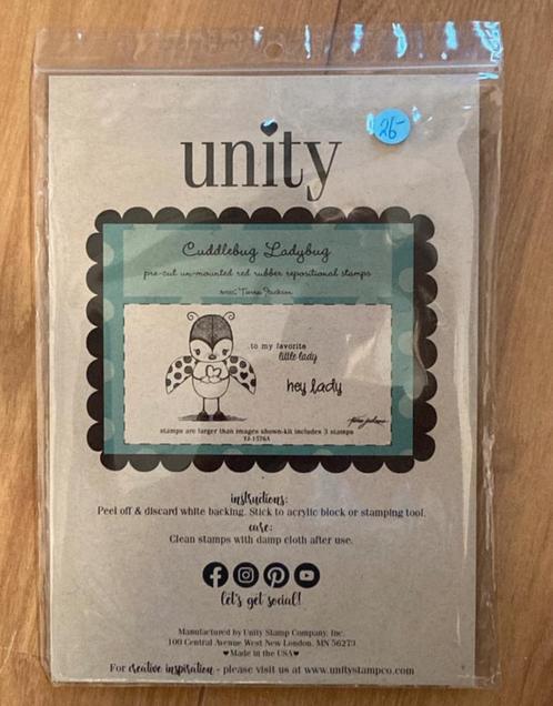 Unity stamps stempel set lieveheersbeestje zgan, Hobby en Vrije tijd, Stempelen, Zo goed als nieuw, EZ-mounted stempel, Ophalen of Verzenden