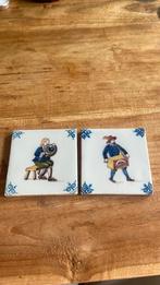 Twee antieke tegeltjes 10x10, Antiek en Kunst, Ophalen of Verzenden