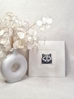 Ets portret van een katje in passe partout 20x20 cm., Minder dan 50 cm, Oorspronkelijke maker, Nieuw, Ophalen of Verzenden