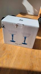 &K Klevering Coupe Spiral blauw, Glas of Glazen, Nieuw, Ophalen of Verzenden, Glas