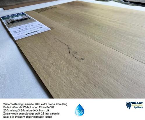 Waterbestendig XXL Laminaat Linnen Eik 64082 Top kwaliteit, Huis en Inrichting, Stoffering | Vloerbedekking, Nieuw, Laminaat, Beige