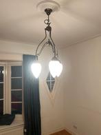 Vintage Hanglamp met 3 Lampen, Ophalen, Zo goed als nieuw, Glas, 50 tot 75 cm