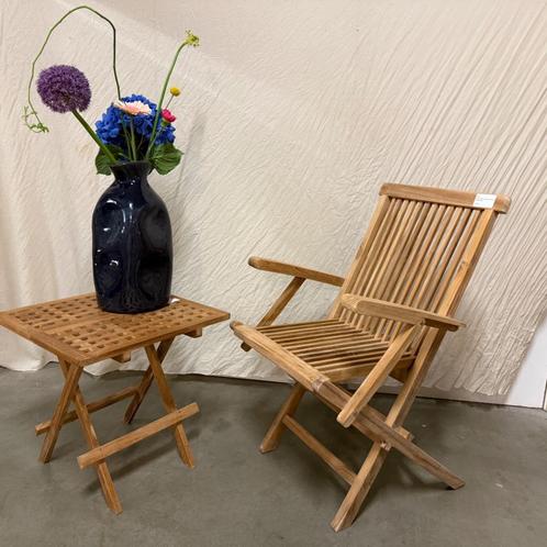 Tuinstoel - armleuningen - Teakhout - opklapbaar - TTM Wonen, Tuin en Terras, Tuinstoelen, Nieuw, Teakhout, Inklapbaar, Ophalen of Verzenden