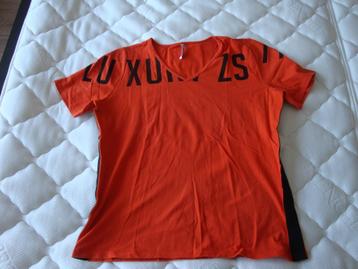 Maat XL. Oranje ZOSO shirt met zwarte opdruk. beschikbaar voor biedingen