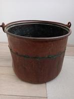 Antieke Koper, Brons en Messing Pot, Tuin en Terras, Bloempotten, Ophalen, Gebruikt, Rond, Tuin