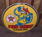 Texaco Fire Chief Emaille Bord - 30cm, Ophalen of Verzenden, Gebruikt, Reclamebord