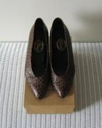 Vintage leren Panter-print pumps van Pisa Amsterdam, maat 40, Pumps, Bruin, Pisa, Ophalen of Verzenden