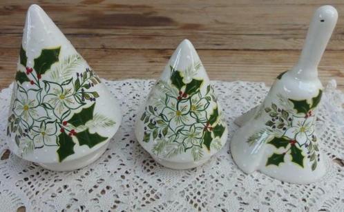 3 Prachtige handbeschilderde keramieke KERST ornamentjes, Diversen, Kerst, Gebruikt, Ophalen of Verzenden
