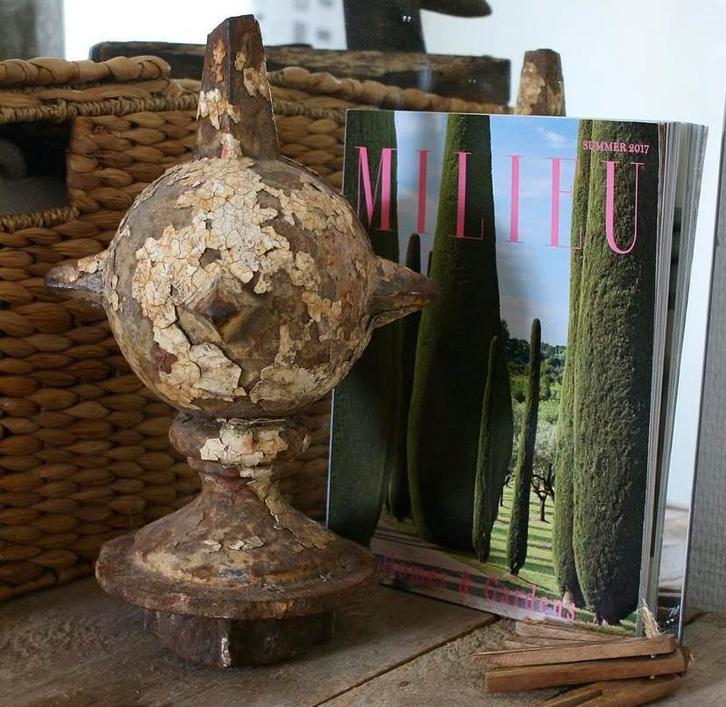 18e eeuws Frans zwaar ornament / pilaar patina, Antiek en Kunst, Curiosa en Brocante, Ophalen of Verzenden
