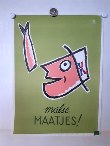 Originele poster Malse Maatjes Haringen Vis beschikbaar voor biedingen