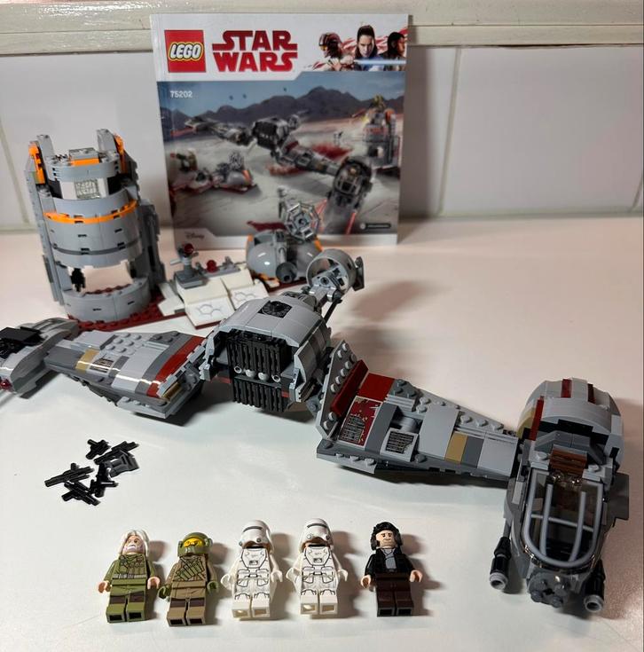 Lego 75202 Defense of Crait Star Wars, Kinderen en Baby's, Speelgoed | Duplo en Lego, Gebruikt, Lego, Complete set, Ophalen of Verzenden