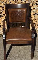 Vintage lederen fauteuil, Ophalen of Verzenden
