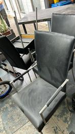 6 stuks skai eetkamerstoelen 1koop, Kunststof, Gebruikt, Zwart, Ophalen of Verzenden