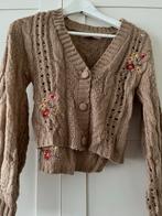 Fame Vest & Topje Set - XS - geborduurd - beige, Kleding | Dames, Ophalen of Verzenden, Zo goed als nieuw, Maat 34 (XS) of kleiner